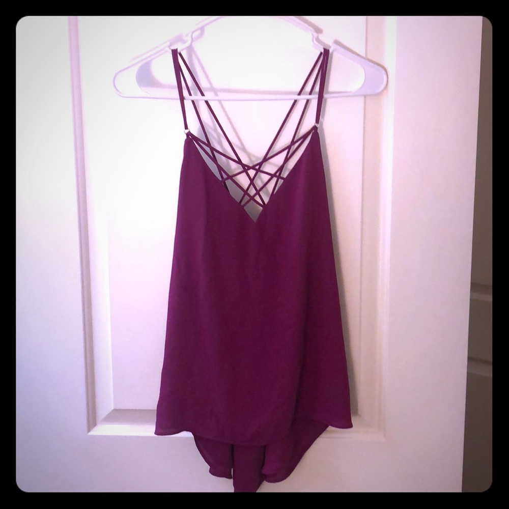 NWT Express XS Magenta tank top blouse